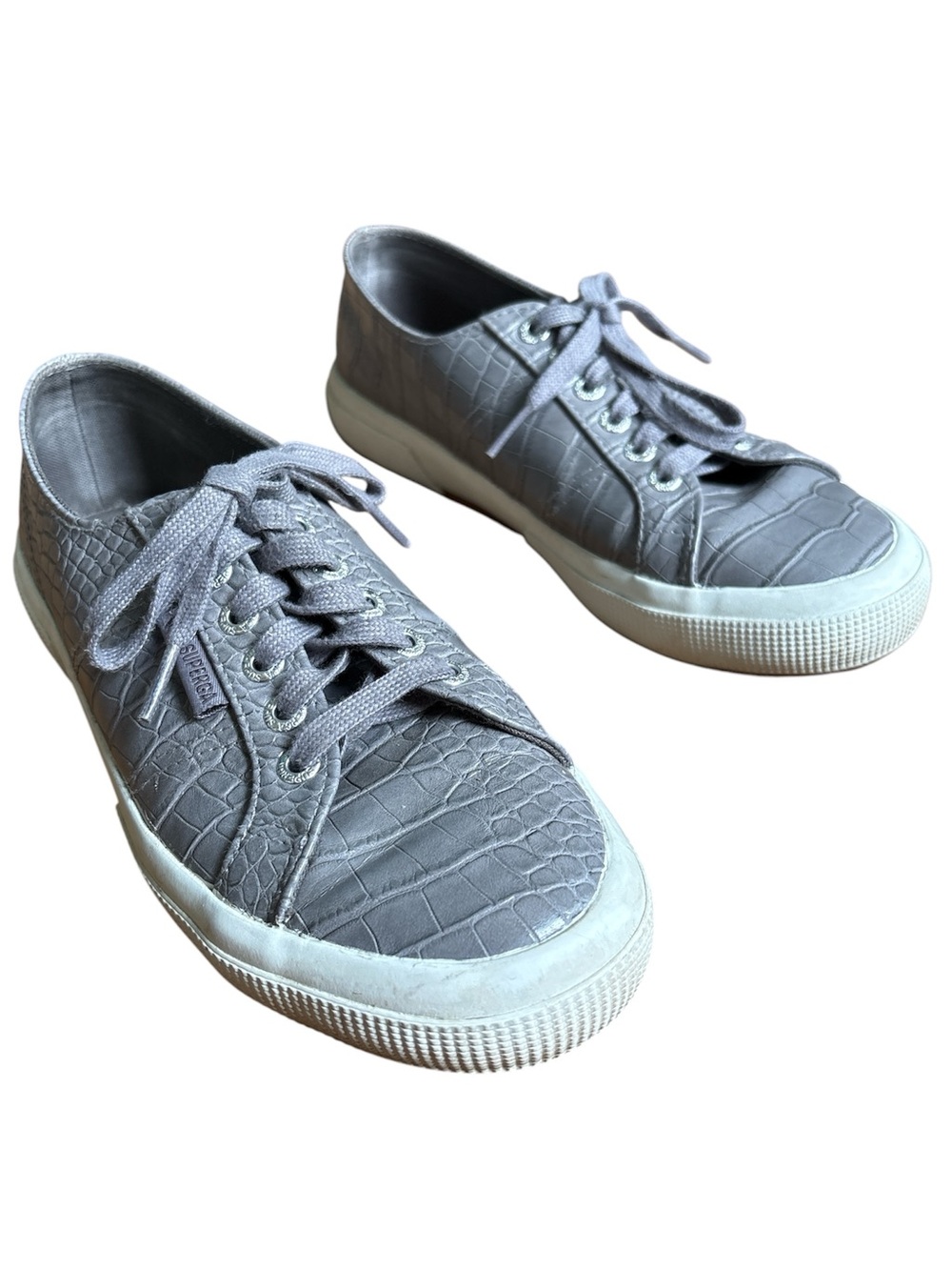 Superga sneakers Fantasia gray faux croc NEW US 8 EU 39